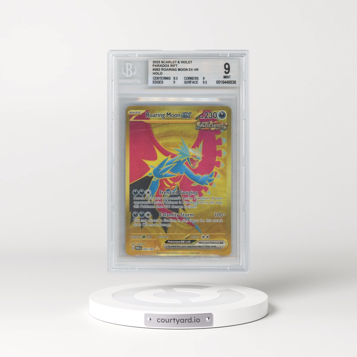 2023 Paradox Rift - PAR EN #262 Roaring Moon ex - Hyper Rare Holo (BGS 9 MINT)