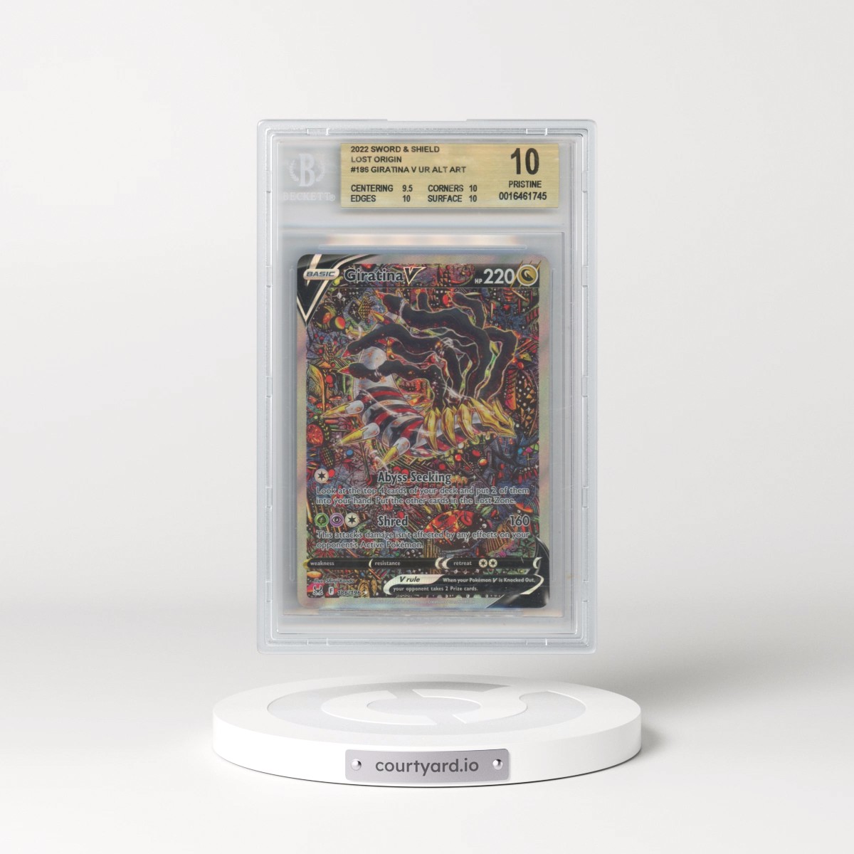 2022 Lost Origin #186 Giratina V - Holo (BGS 10 PRISTINE)