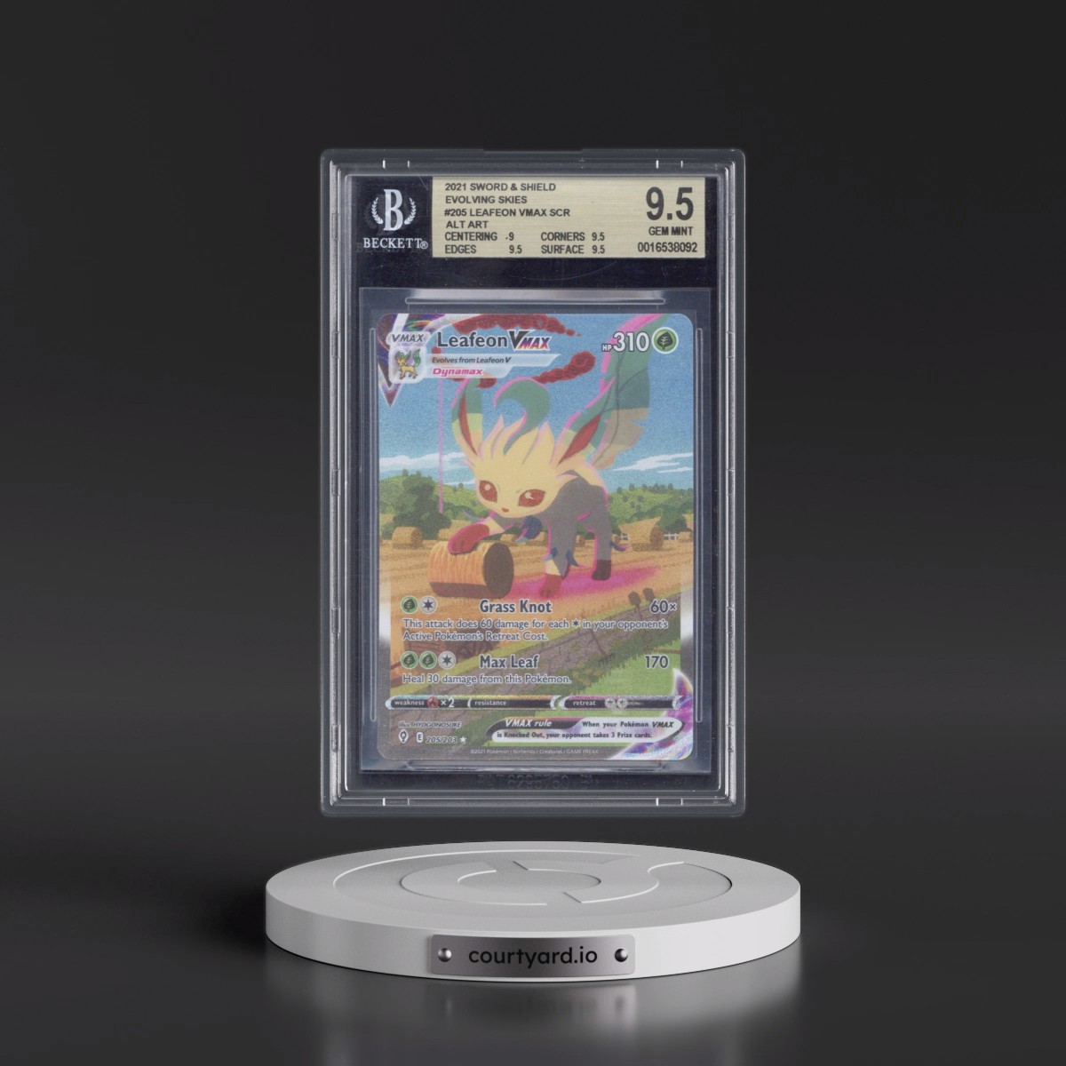 2021 Evolving Skies #205 Leafeon VMAX - Secret Rare Holo (BGS 9.5 GEM MINT)