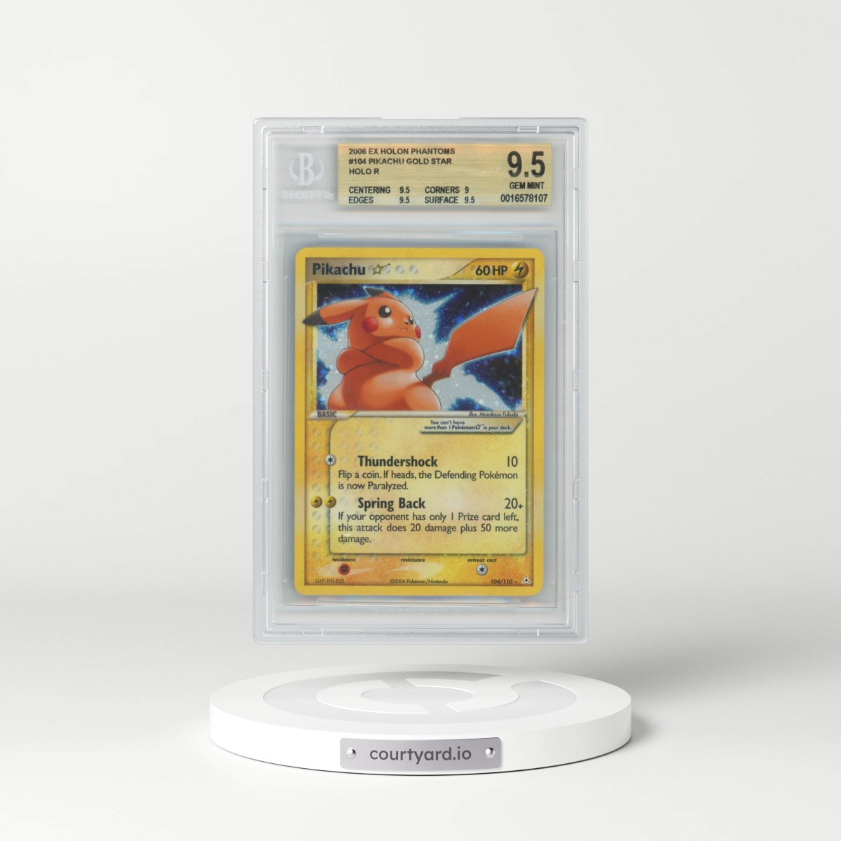 2006 Pokémon EX Holon Phantoms #104 Pikachu - Holo Gold Star (BGS 9.5 GEM MINT)