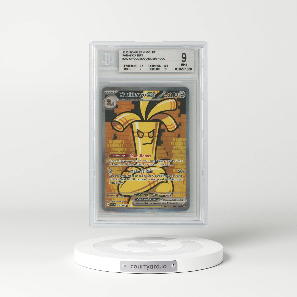 2023 Paradox Rift - PAR EN #252 Gholdengo ex - Special Illustration Rare (BGS 9 MINT)