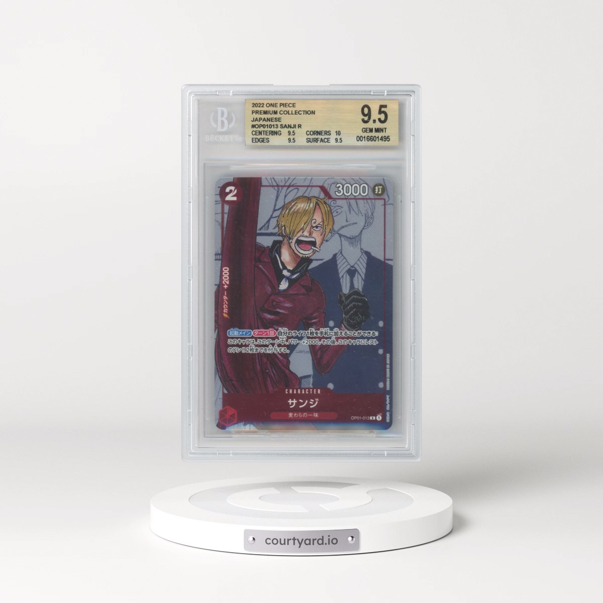 2022 One Piece Japanese 25th Anniversary Premium Card Collection #013 Sanji (BGS 9.5 GEM MINT)