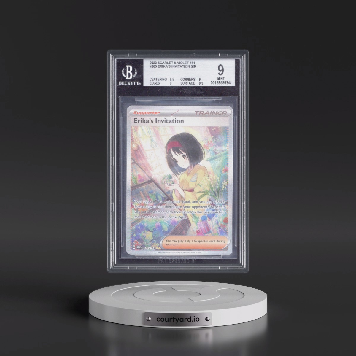 2023 Scarlet & Violet 151 - MEW EN #203 Erika's Invitation - Special Illustration Rare (Holo) (BGS 9 MINT)