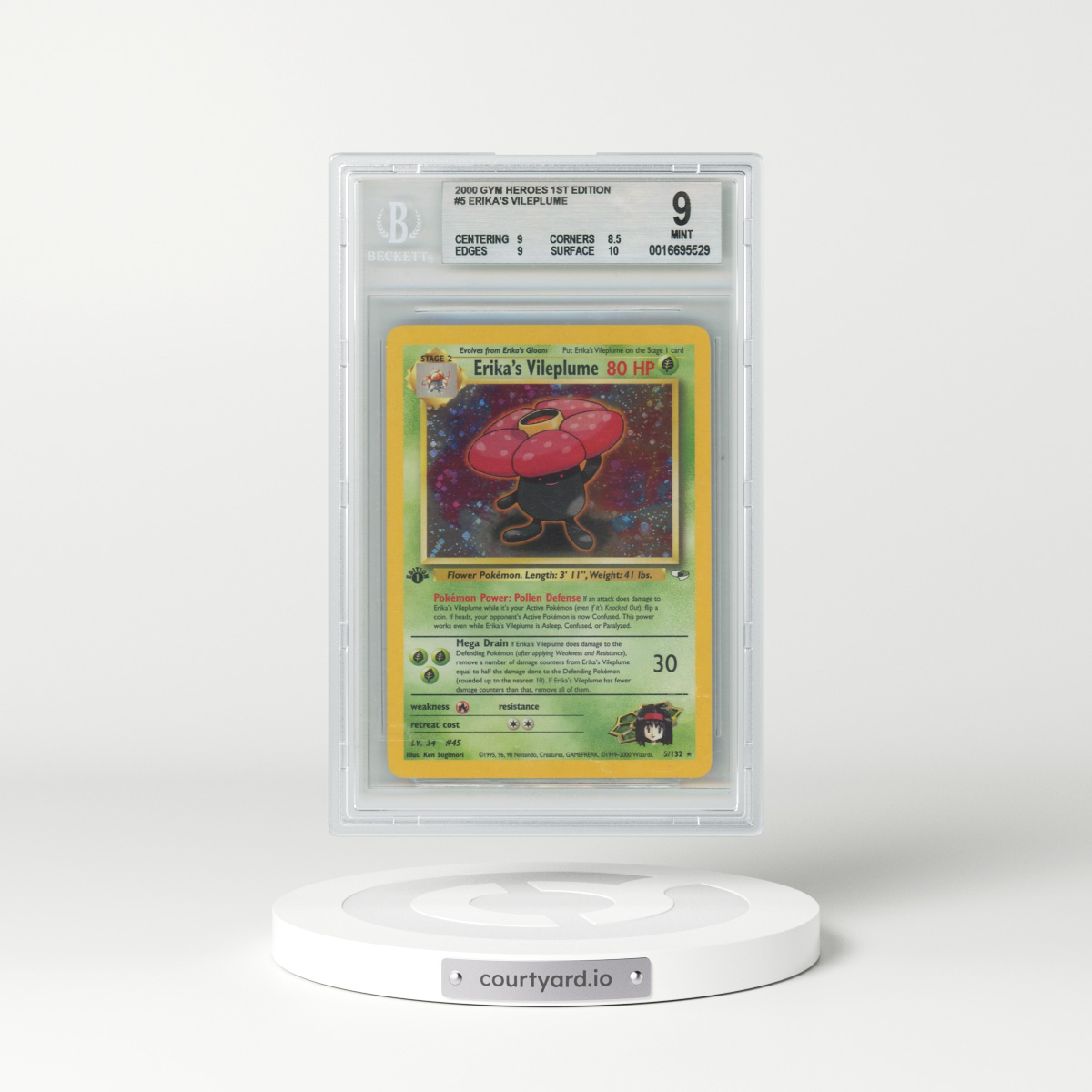 2000 Gym Heroes #5 Erika's Vileplume - 1st Edition Holo (BGS 9 MINT)