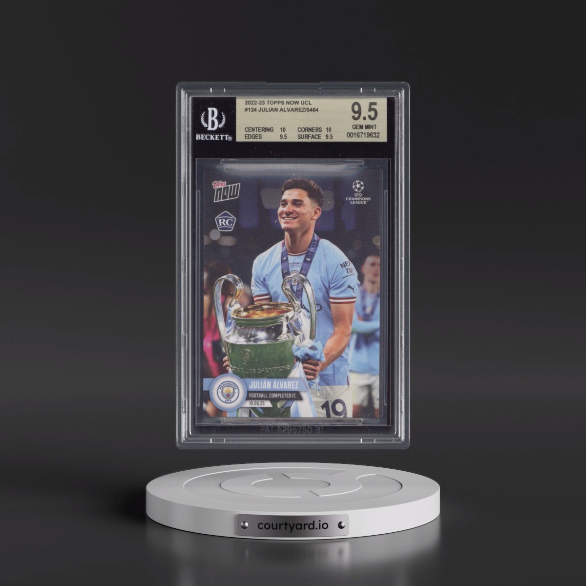 2022 Topps Now UEFA Champions League #124 Julian Alvarez/5464* (BGS 9.5 GEM MINT)