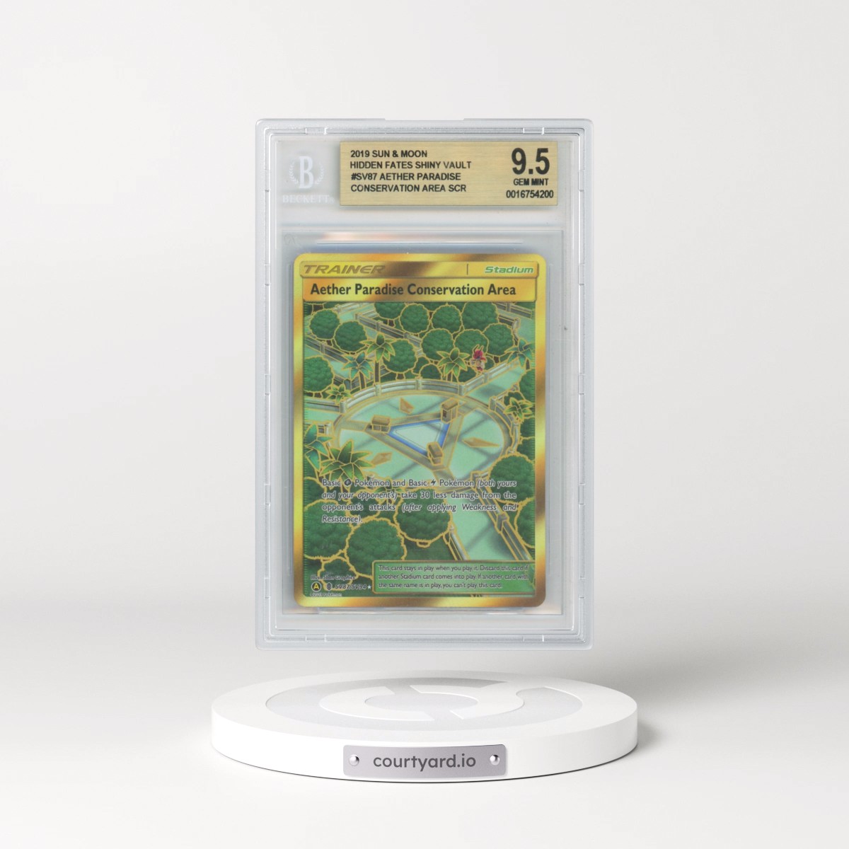 2019 Hidden Fates #SV87 Aether Paradise Conservation Area (BGS 9.5 GEM MINT)