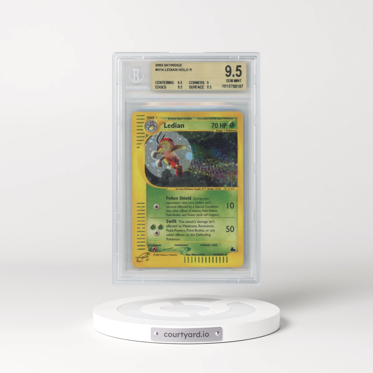 2003 Skyridge #H14 Ledian - Holo (BGS 9.5 GEM MINT)