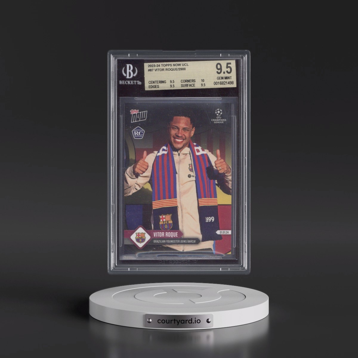 2023 Topps Now UEFA Champions League #87 Vitor Roque/2900* (BGS 9.5 GEM MINT)