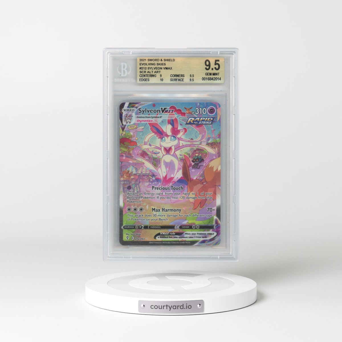 2021 Evolving Skies #212 Sylveon VMAX - Secret Rare Holo (BGS 9.5 GEM MINT)