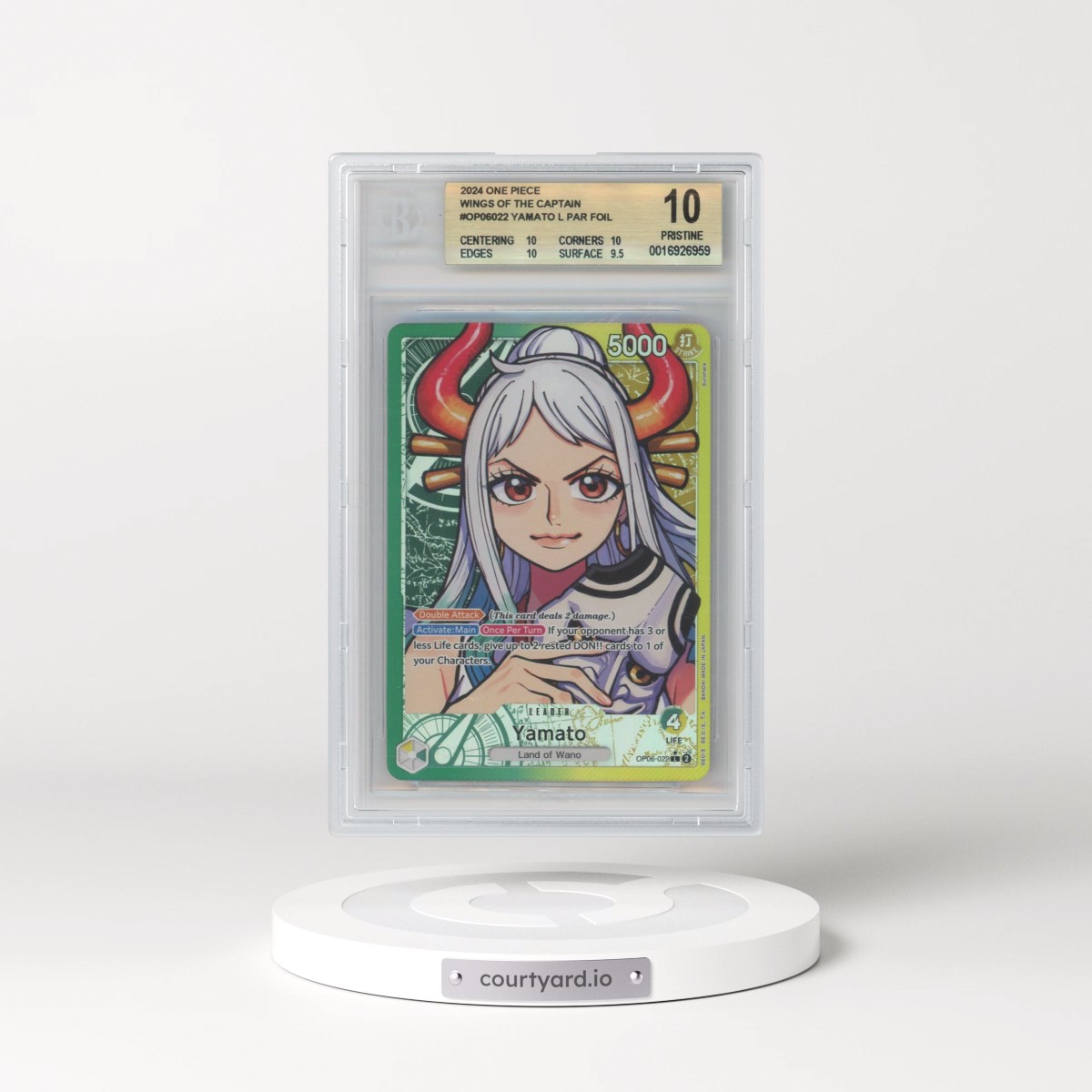 2024 One Piece Wings of the Captain #OP06022 Yamato ALT ART L (BGS 10 PRISTINE)