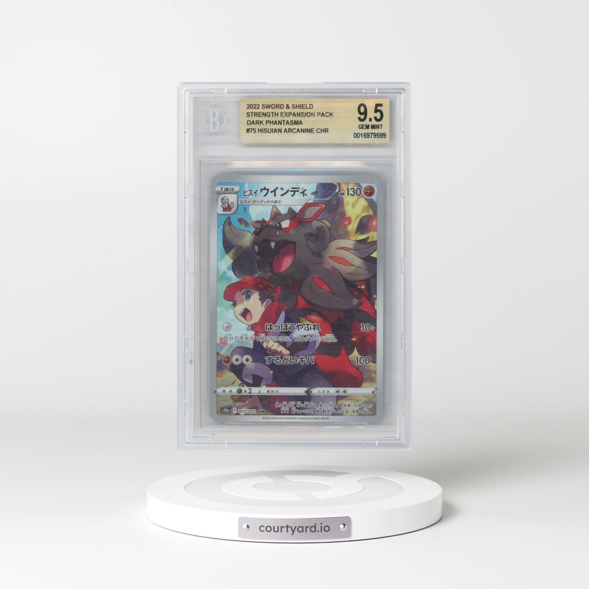 2021 Dark Phantasma #075 Hisuian Arcanine - Character Rare Holo (BGS 9.5 GEM MINT)
