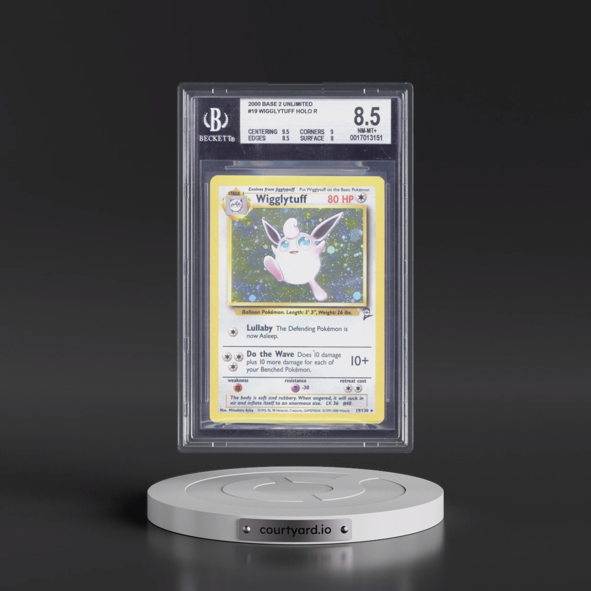 2000 Base Set 2 #19 Wigglytuff - Holo (BGS 8.5 NM-MT+)