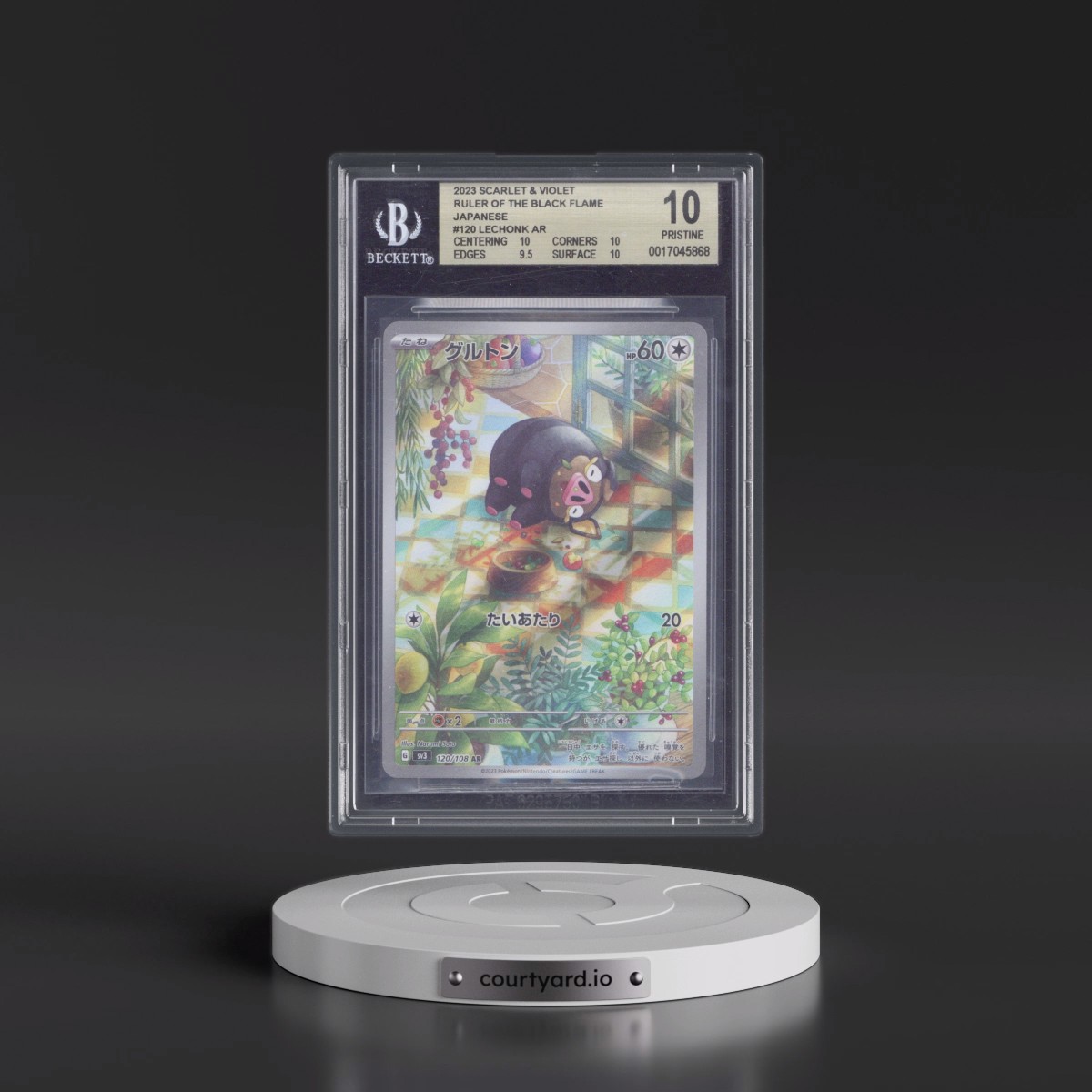 2023 Ruler of the Black Flame #120 Lechonk - Art Rare Holo (BGS 10 PRISTINE)