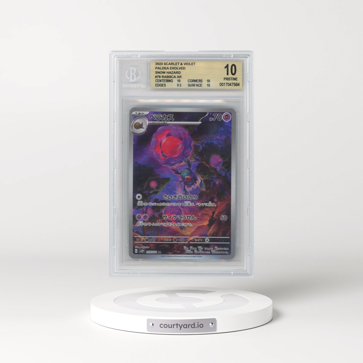 2023 Pokémon Sv2p-Snow Hazard #079 Rabsca - Art Rare (BGS 10 PRISTINE)