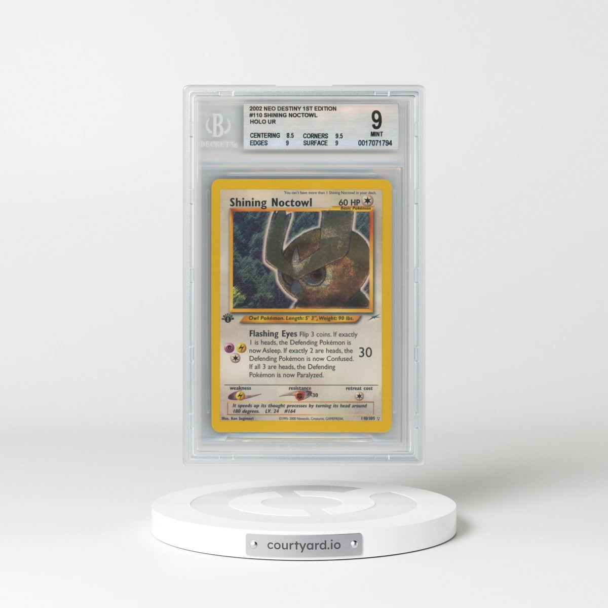 2002 Neo Destiny #110 Shining Noctowl - 1st Edition 1st Edition Holo (BGS 9 MINT)