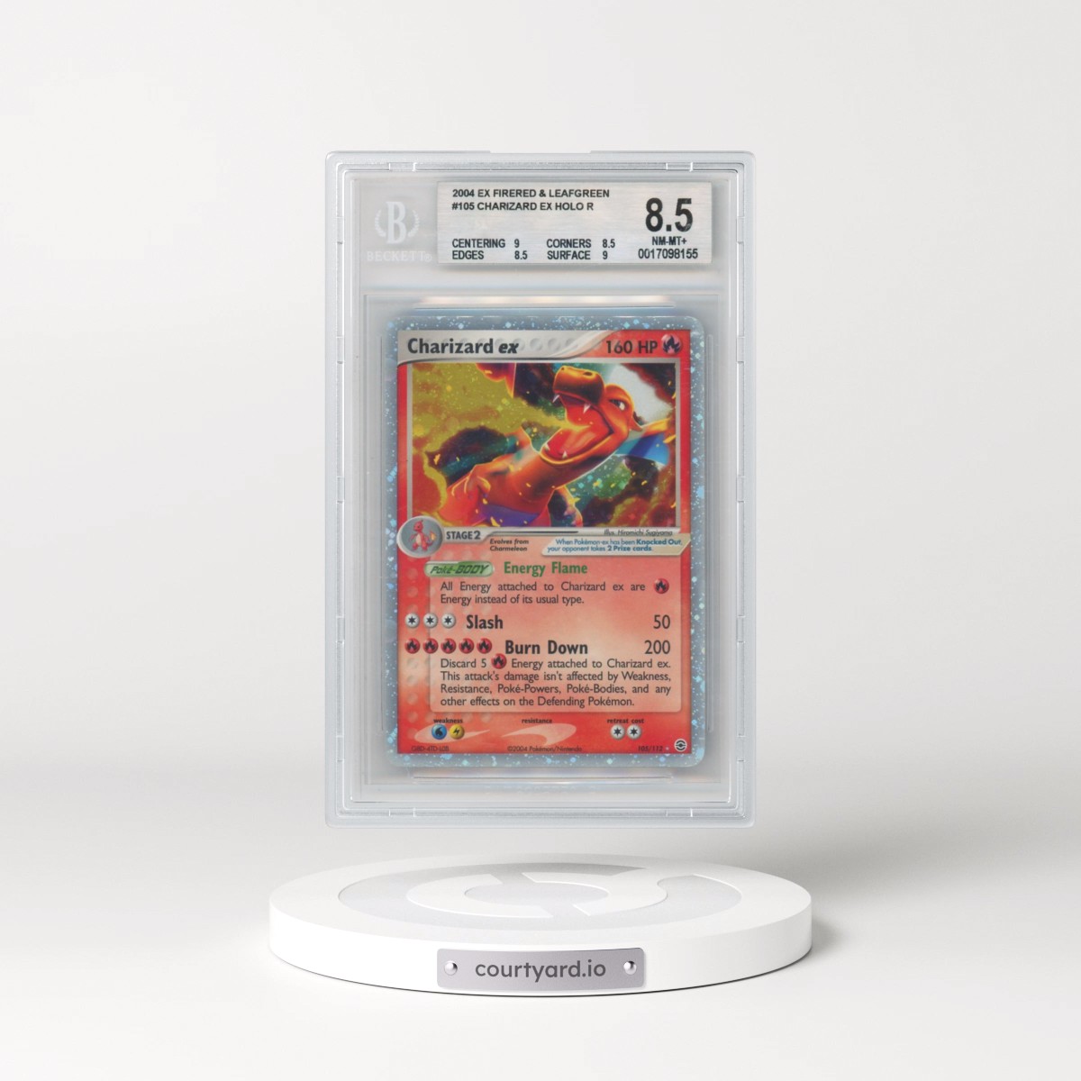 2004 EX Fire Red & Leaf Green #105 Charizard ex - Holo (BGS 8.5 NM-MT+)