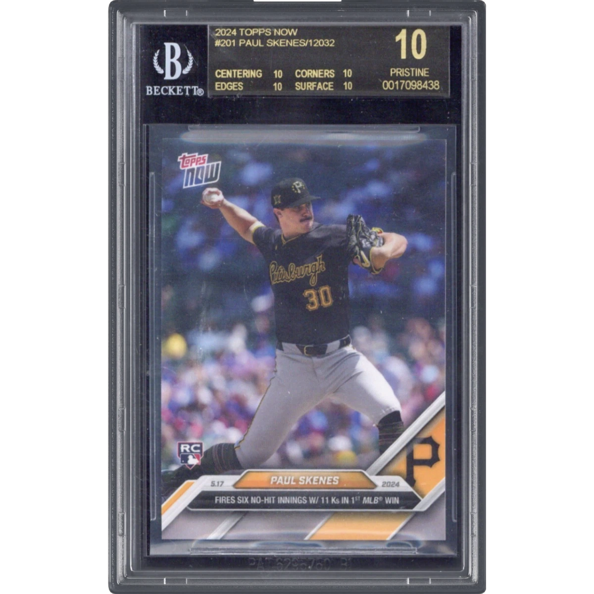 2024 Topps Now #201 Paul Skenes (BGS 10 BLACK LABEL)
