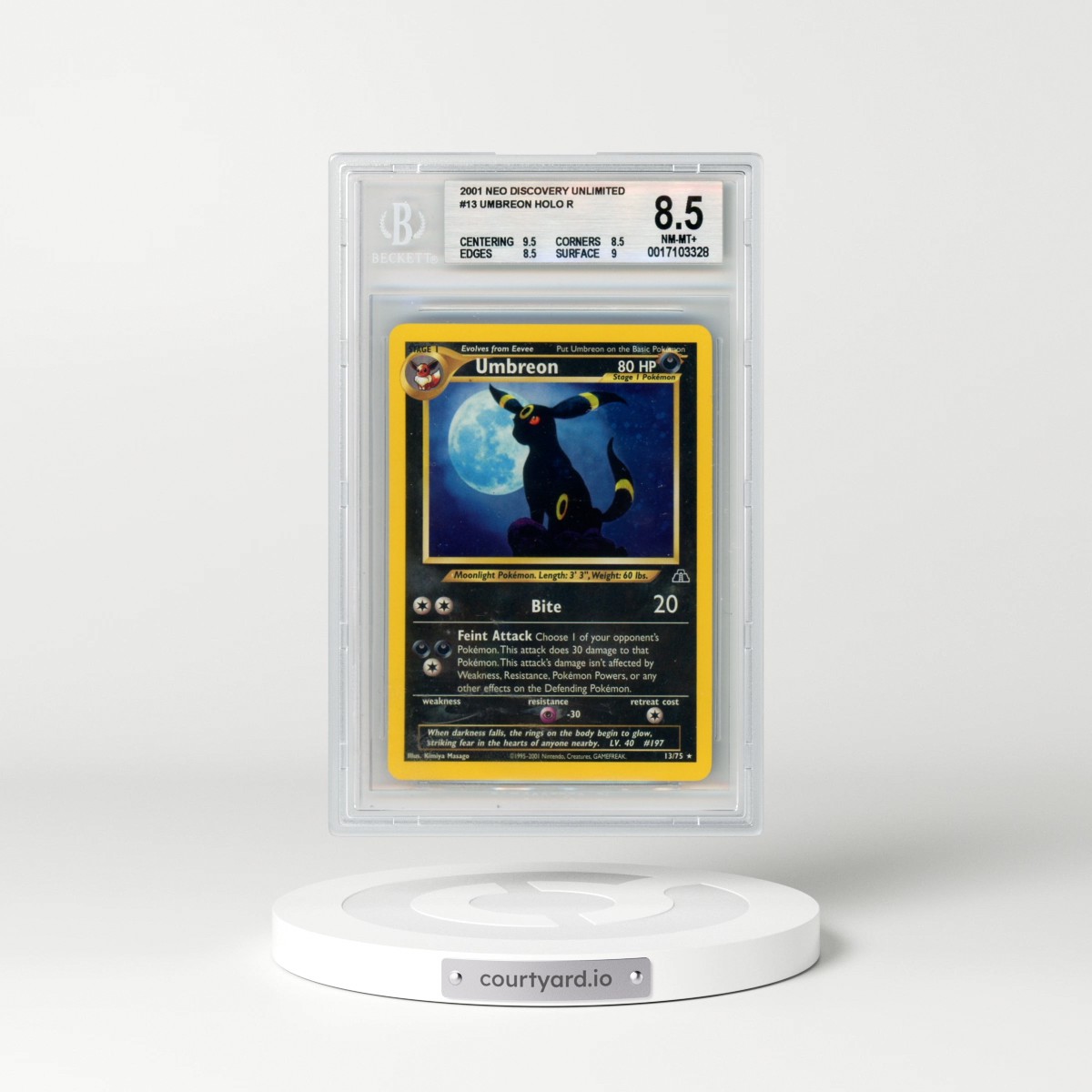 2001 Neo Discovery #13 Umbreon - Holo (BGS 8.5 NM-MT+)