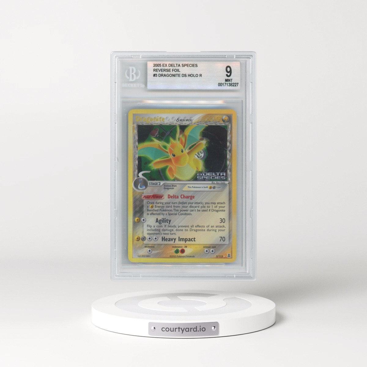 2005 EX Delta Species #3/113 Dragonite δ - Reverse Holo (BGS 9 MINT)
