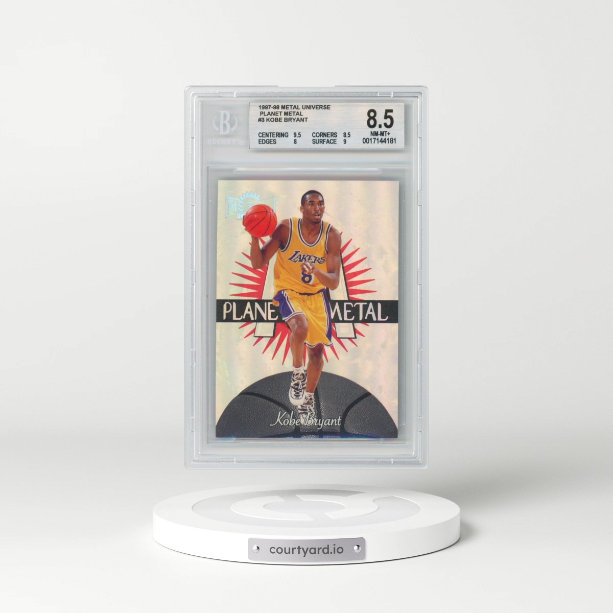 1997 Metal Universe Planet Metal #3 Kobe Bryant (BGS 8.5 NM-MT+)