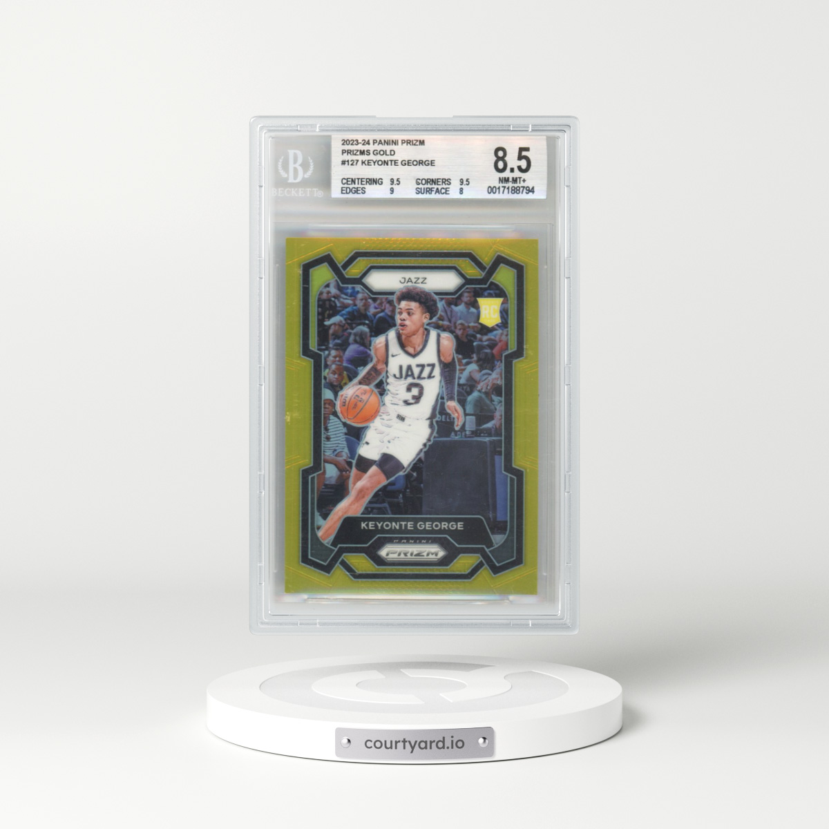 2023 Panini Prizm #127 Keyonte George - Gold Prizm (BGS 8.5 NM-MT+)