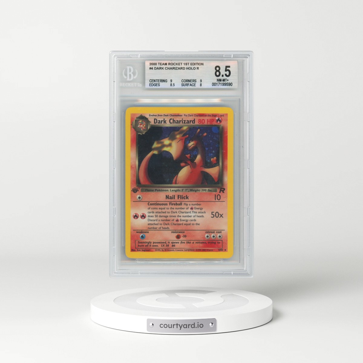 2000 Team Rocket #4 Dark Charizard - 1st Edition Holo (BGS 8.5 NM-MT+)