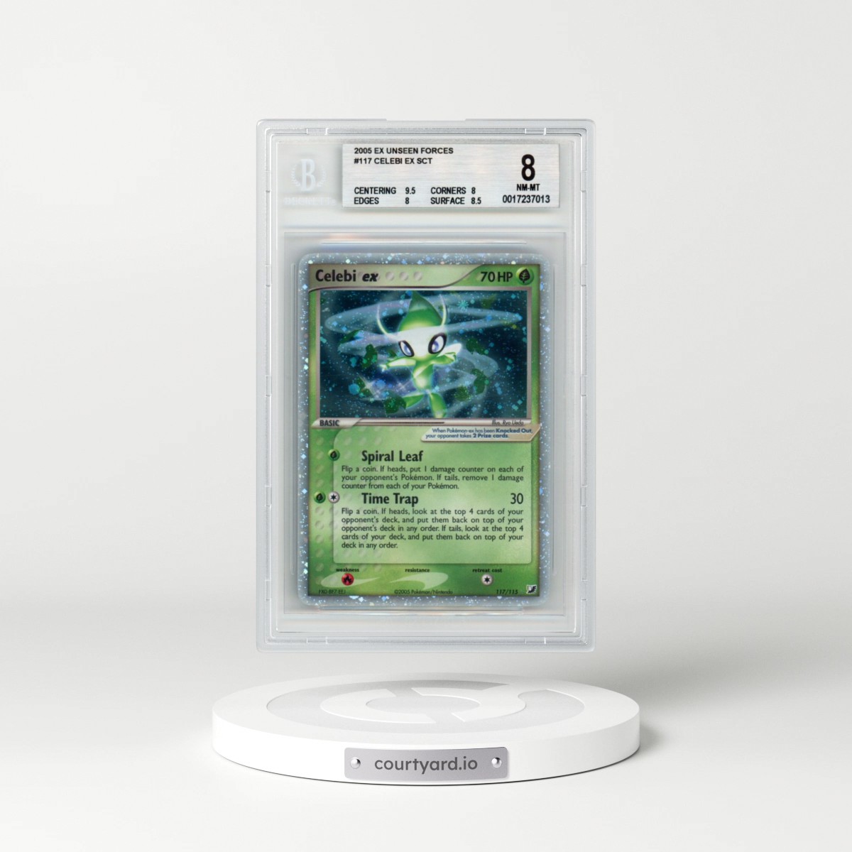 2005 Pokémon EX Unseen Forces #117 Celebi ex SCR (BGS 8 NM-MT)