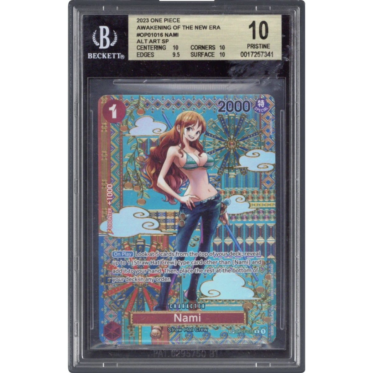 2023 Awakening of the New Era (OP05) - English #016 Nami - SP Ver. (SP next to number) (BGS 10 PRISTINE)