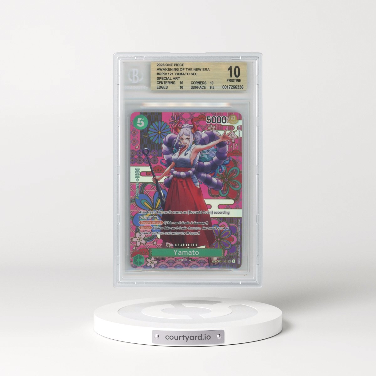 2023 One Piece Card Game Awakening of the New Era #OP01121 Yamato ALT ART SP (BGS 10 PRISTINE)