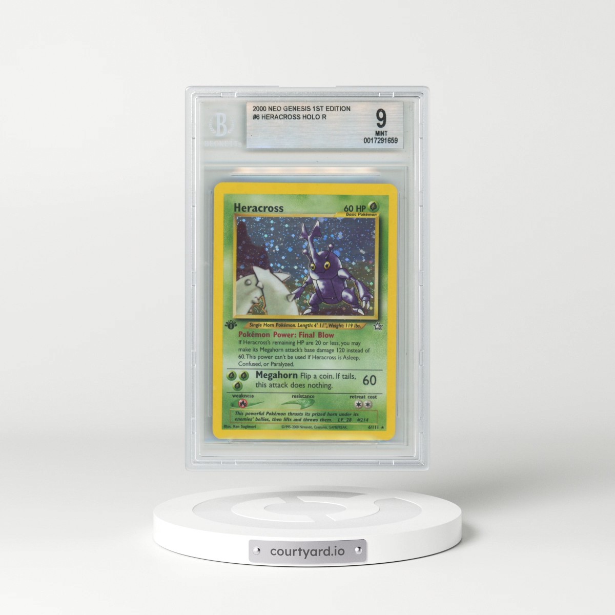 2000 Neo Genesis #6 Heracross - 1st Edition Holo (BGS 9 MINT)