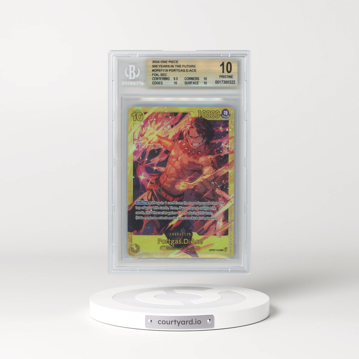 2024 One Piece 500 Years in the Future #119 Portgas D. Ace (BGS 10 PRISTINE)
