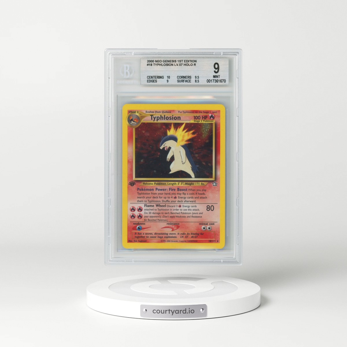 2000 Neo Genesis #18 Typhlosion - 1st Edition Holo (BGS 9 MINT)