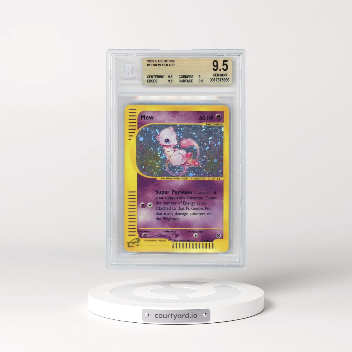 2002 Expedition #19 Mew - Holo (Gold E-Reader Logo) (BGS 9.5 GEM MINT)