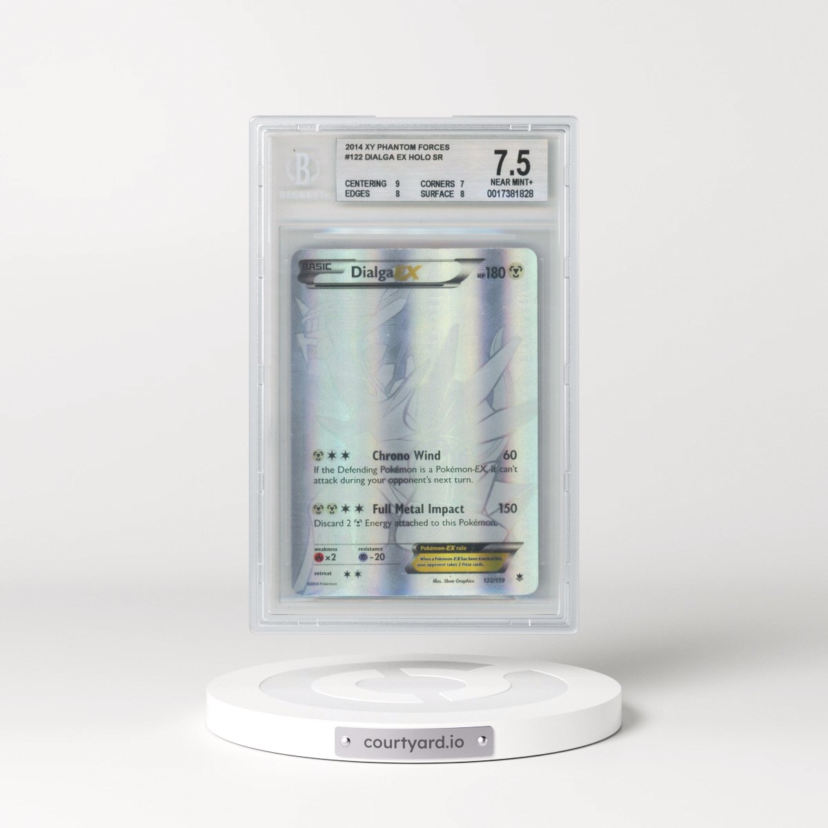 2014 Phantom Forces #122 Dialga EX - Secret Rare Holo (BGS 7.5 NM+)