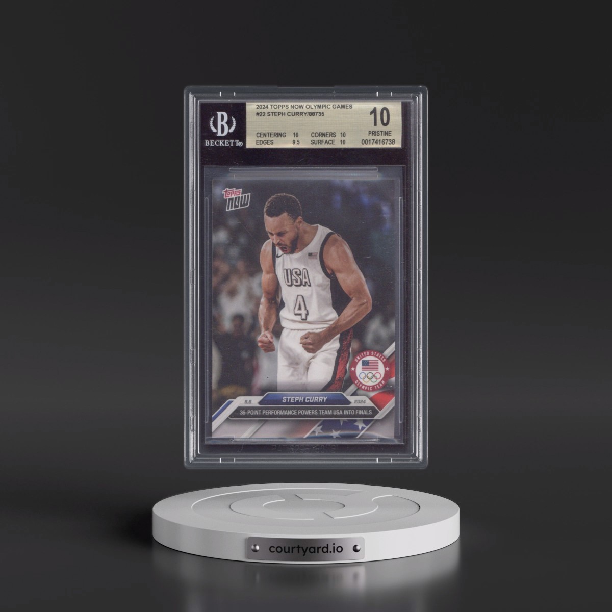 2024 Topps Now Olympic Games #22 Steph Curry (BGS 10 PRISTINE)