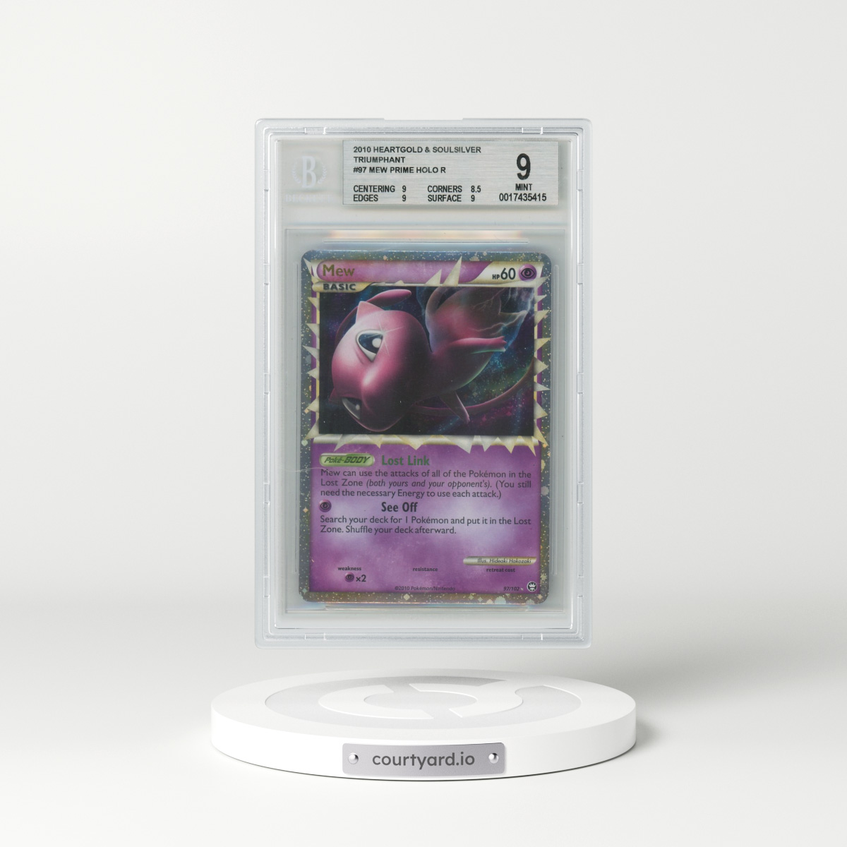 2010 Triumphant #97 Mew - Holo (BGS 9 MINT)