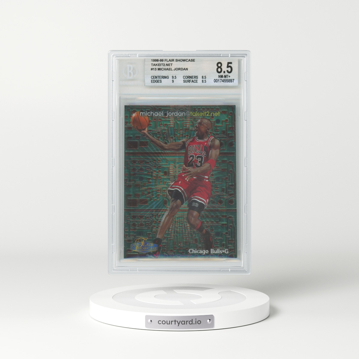 1998 Flair Showcase TAKEIT2.Net #13 Michael Jordan (BGS 8.5 NM-MT+)
