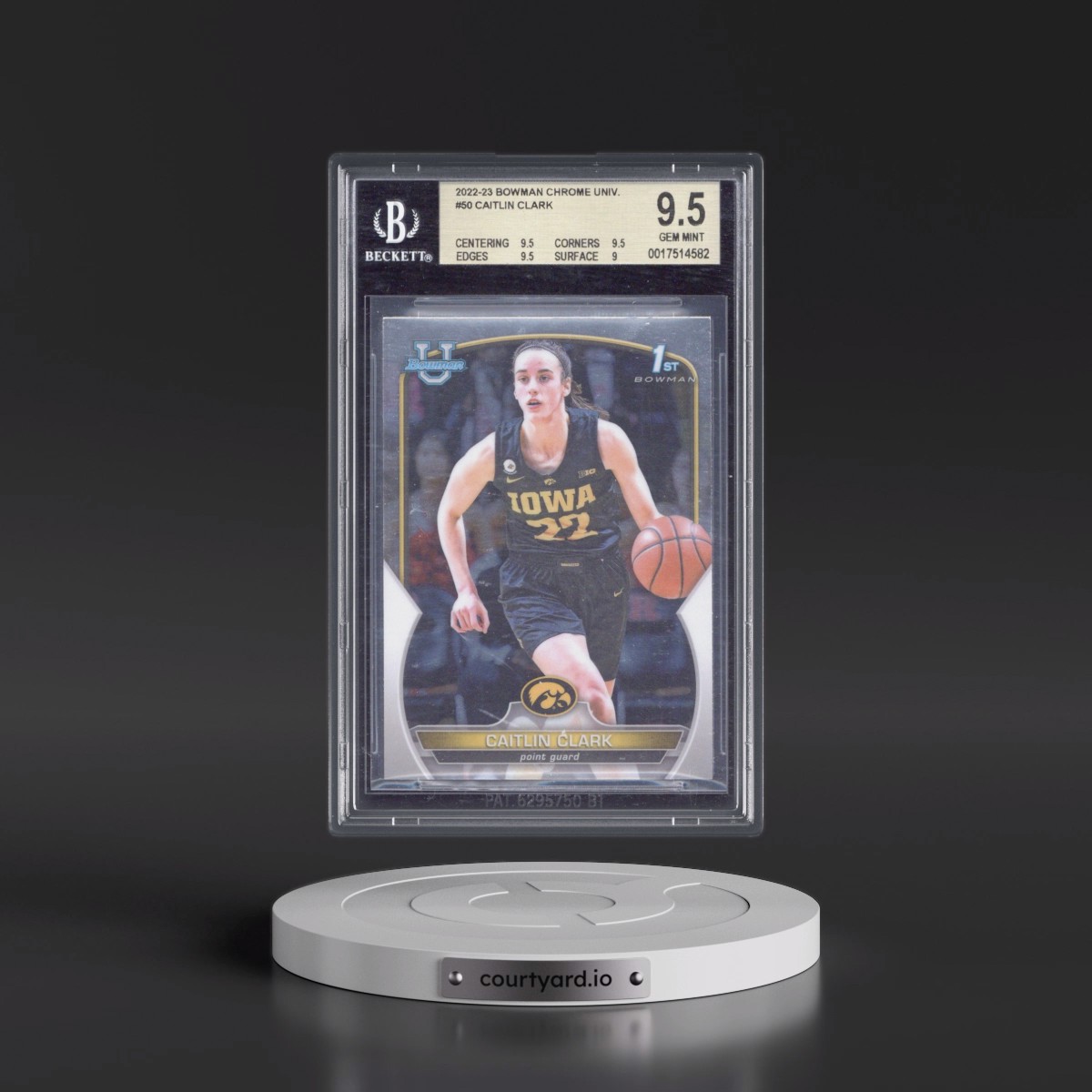 2022 Bowman Chrome University #50 Caitlin Clark (BGS 9.5 GEM MINT)