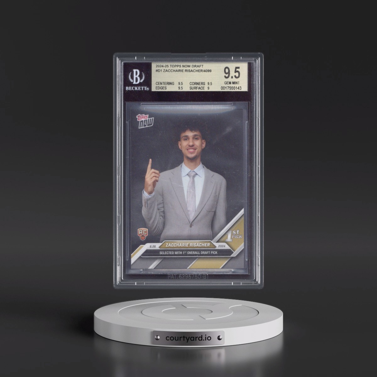2024 Topps Now Draft #D1 Zaccharie Risacher/4099* (BGS 9.5 GEM MINT)