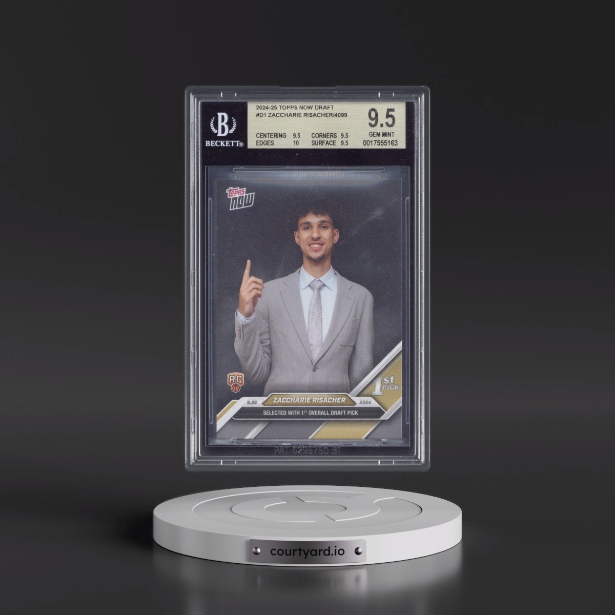 2024 Topps Now Draft #D1 Zaccharie Risacher/4099* (BGS 9.5 GEM MINT)