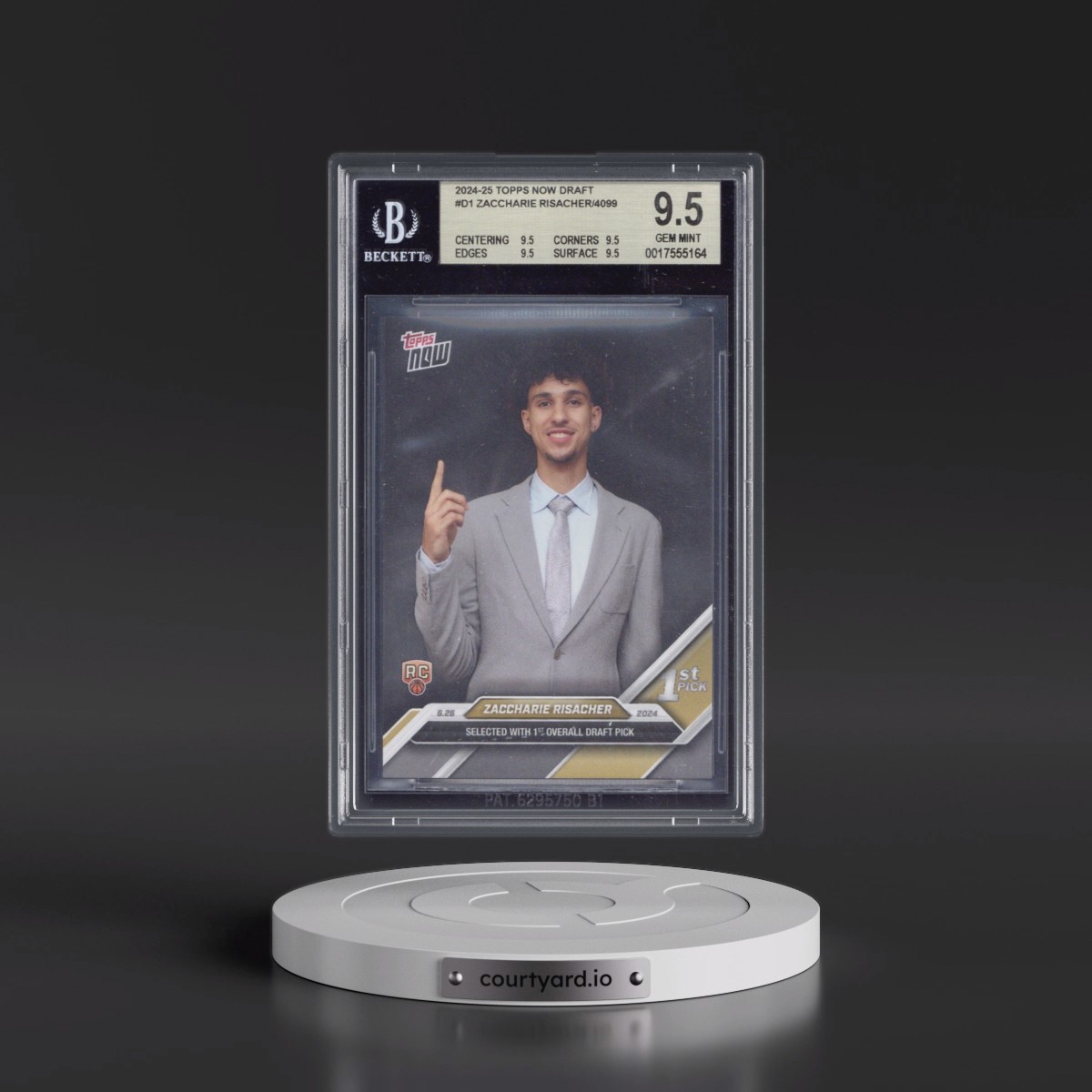 2024 Topps Now Draft #D1 Zaccharie Risacher/4099* (BGS 9.5 GEM MINT)
