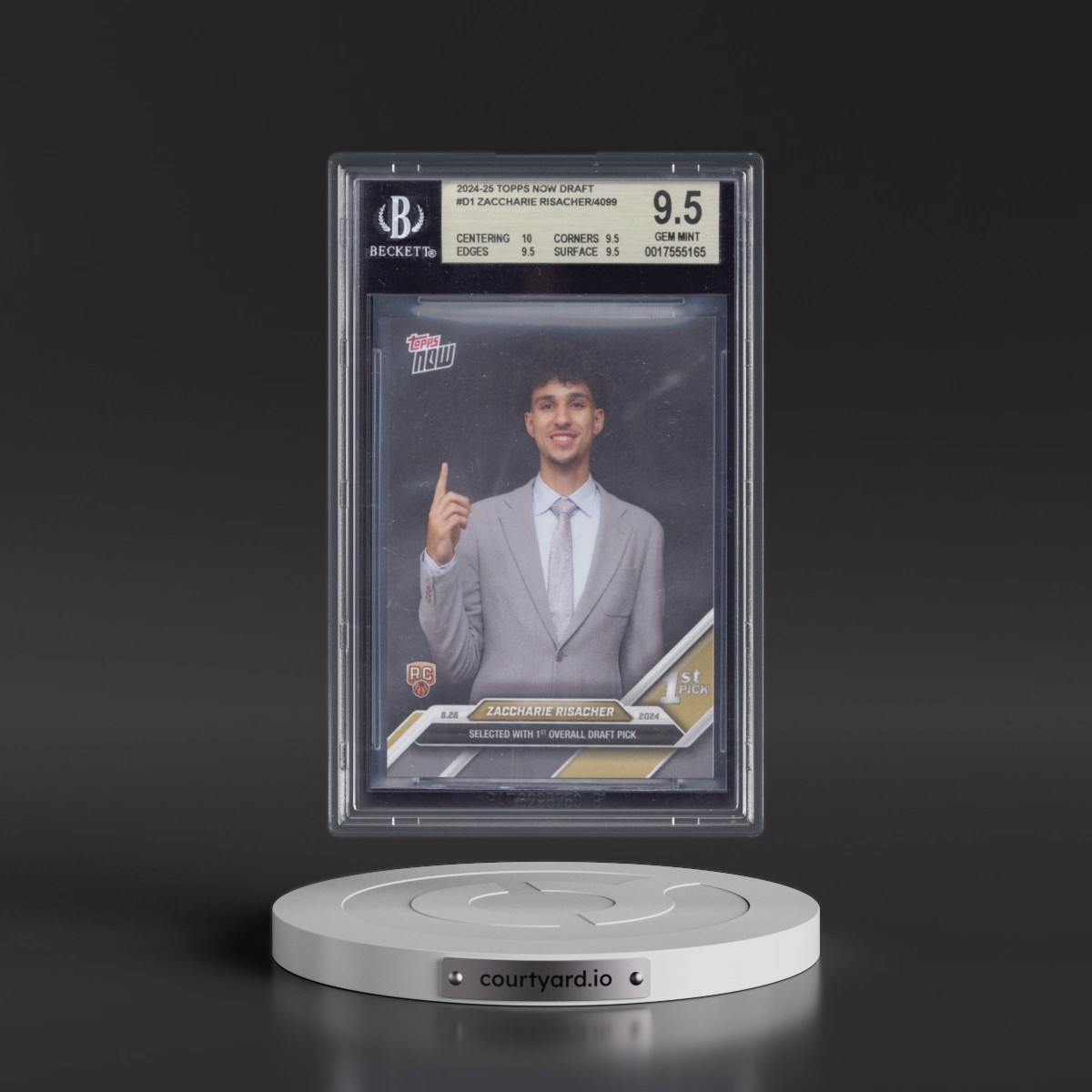 2024 Topps Now Draft #D1 Zaccharie Risacher/4099* (BGS 9.5 GEM MINT)