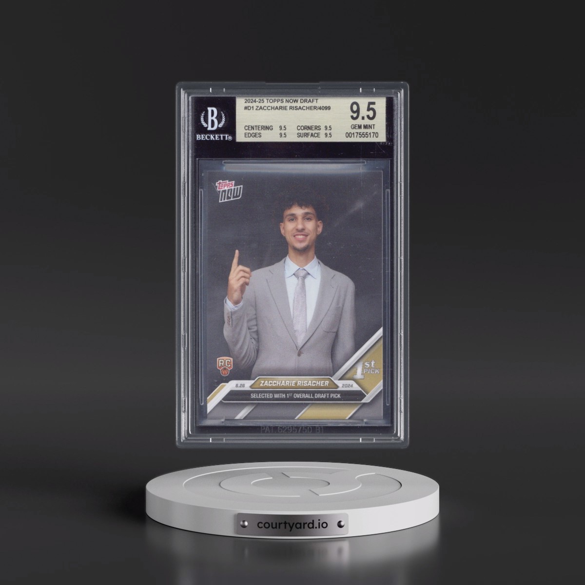 2024 Topps Now Draft #D1 Zaccharie Risacher/4099* (BGS 9.5 GEM MINT)
