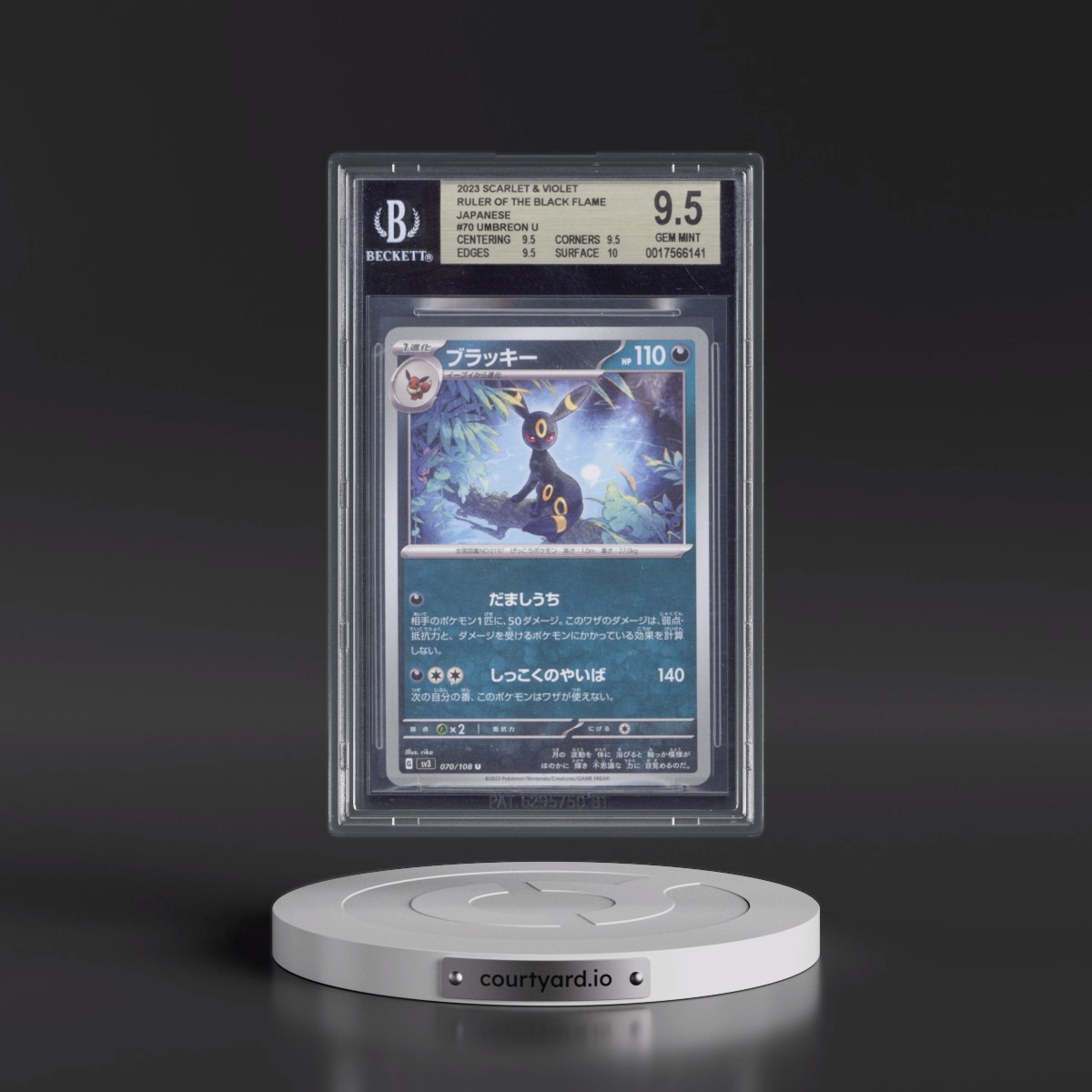 2023 Ruler of the Black Flame #070 Umbreon (BGS 9.5 GEM MINT)
