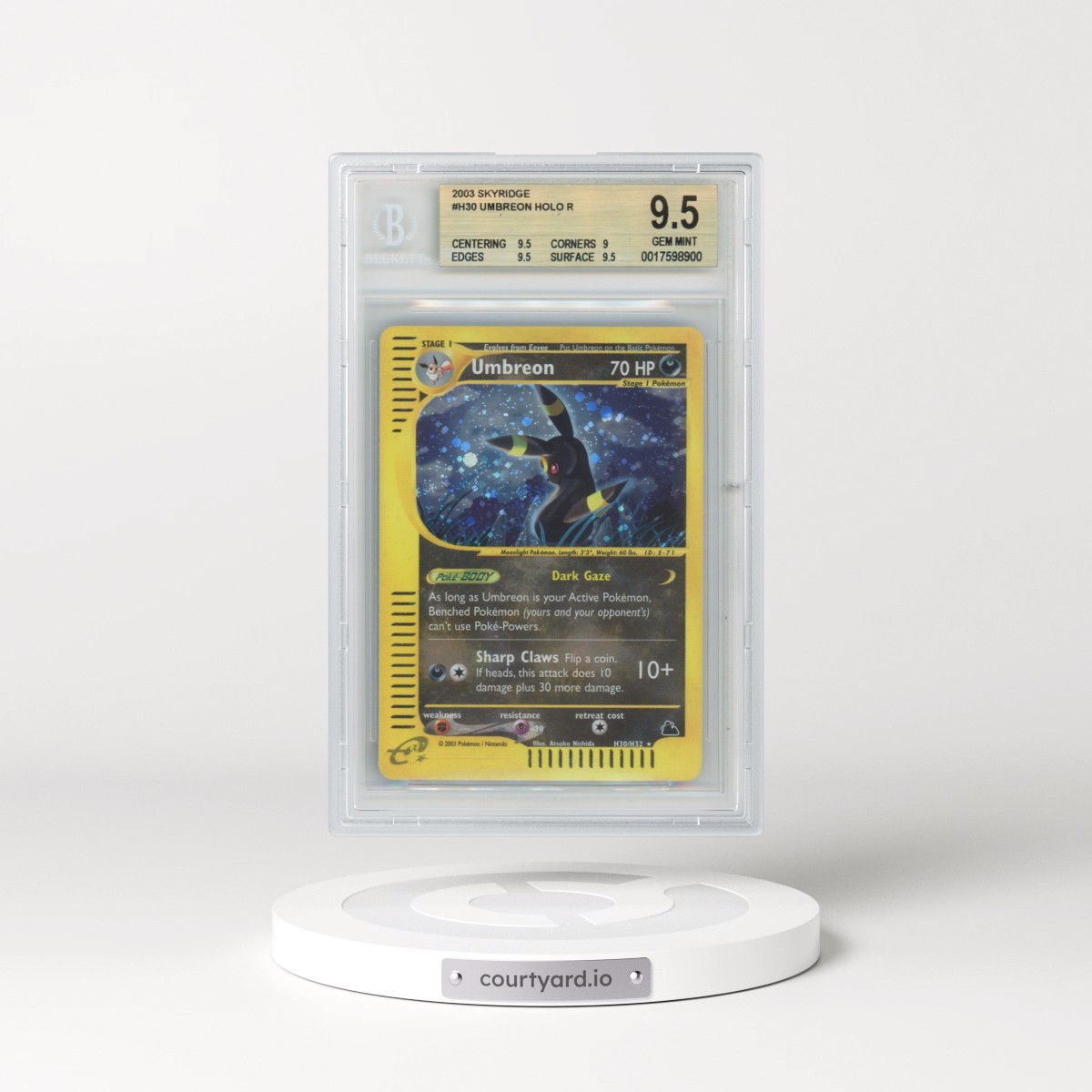 2003 Skyridge #H30 Umbreon - Holo (BGS 9.5 GEM MINT)