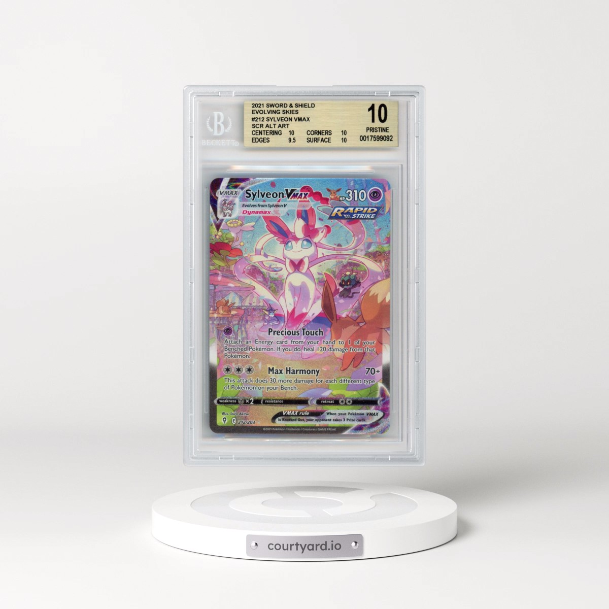 2021 Evolving Skies #212 Sylveon VMAX - Holo Secret (BGS 10 PRISTINE)