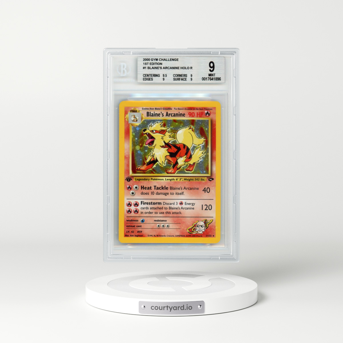 2000 Gym Challenge #1 Blaine's Arcanine - 1st Edition Holo (BGS 9 MINT)