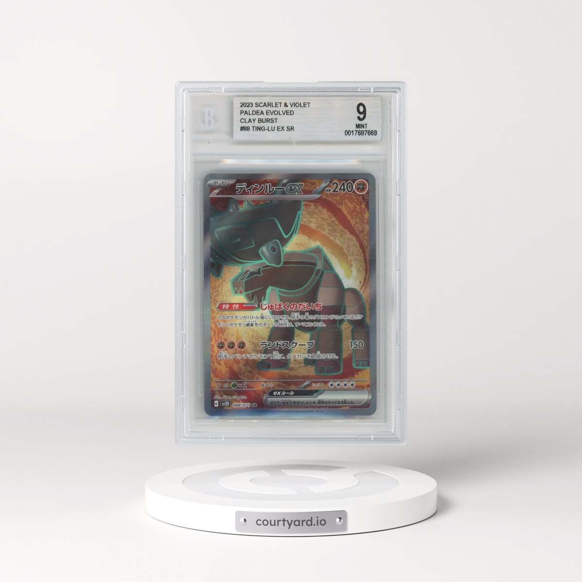 2023 Pokémon Scarlet and Violet Clay Burst #88 Ting-Lu EX SR (BGS 9 MINT)