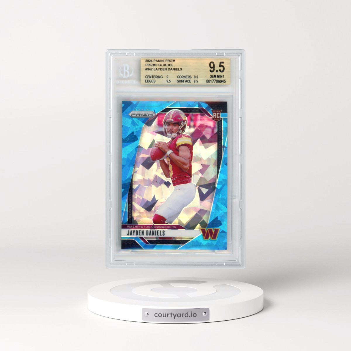 2024 Panini Prizm #347 Jayden Daniels - Blue Ice (BGS 9.5 GEM MINT)
