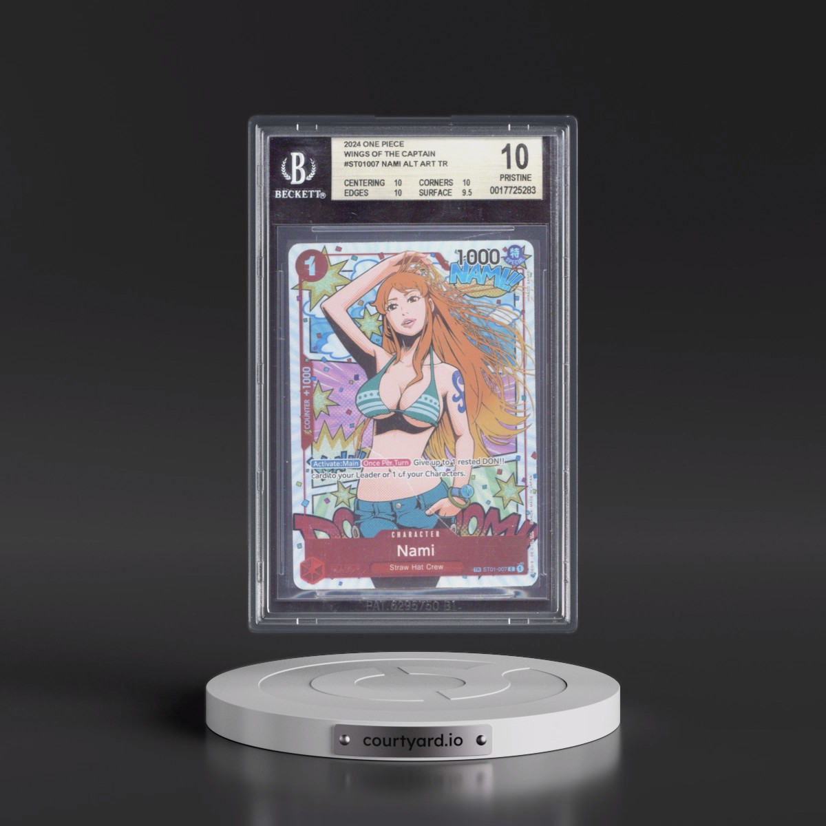 2024 Wings of the Captain (OP06) - English #007 Nami - Treasure Rare (TR next to number) (BGS 10 PRISTINE)